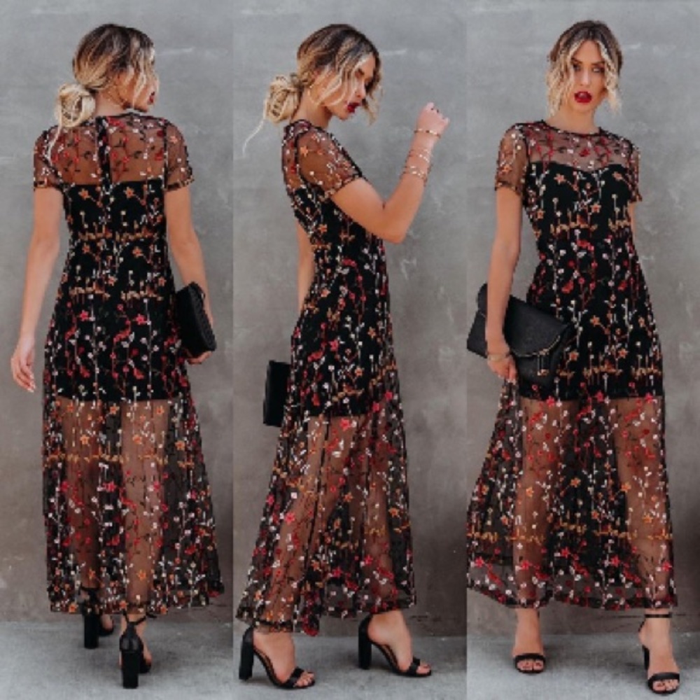 Vici embroidered maxi dress
